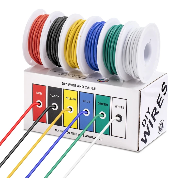 Силіконовий дріт 30 AWG — 120 метрів (6 кольорів по 20 м)