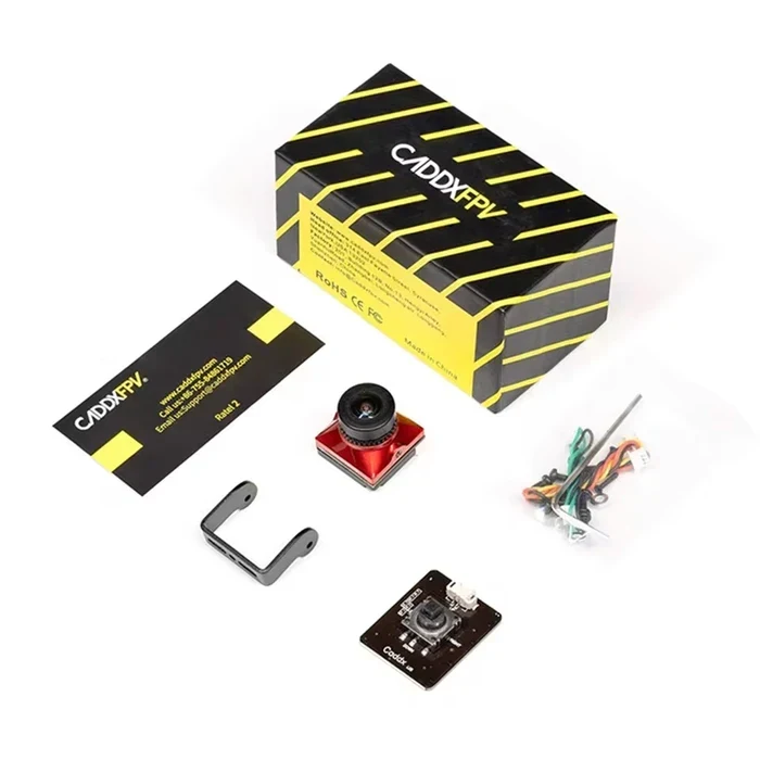 Caddx Ratel 2 V2 FPV Camera Ratel2 2.1mm Lens 16:9/4:3 NTSC/PAL Switchable 19*19mm червона