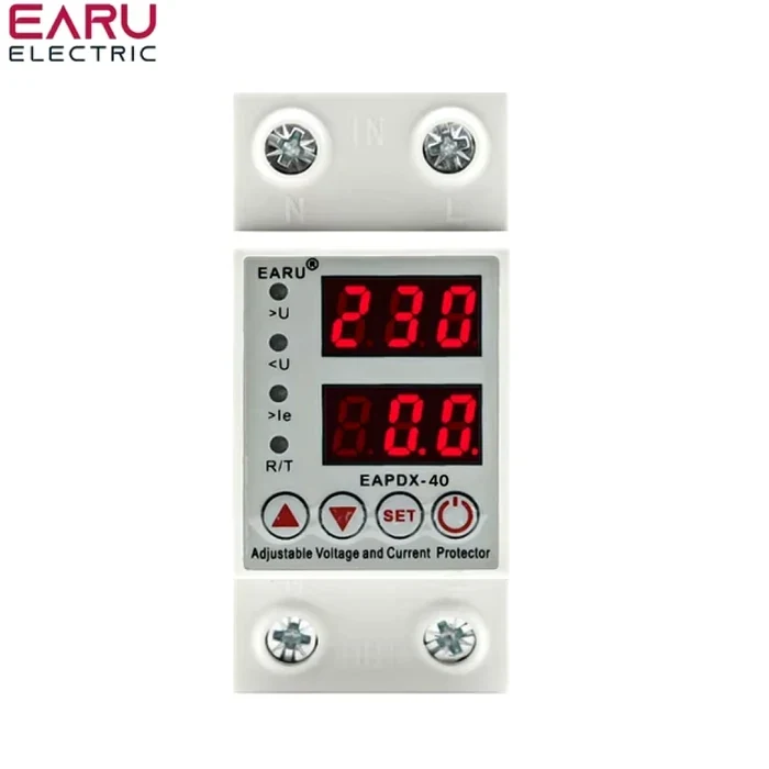 Реле напруги відсікач напруги 40A 230V Din Rail Adjustable Over Voltage EARU