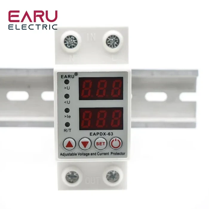 Реле напруги відсікач напруги 40A 230V Din Rail Adjustable Over Voltage EARU