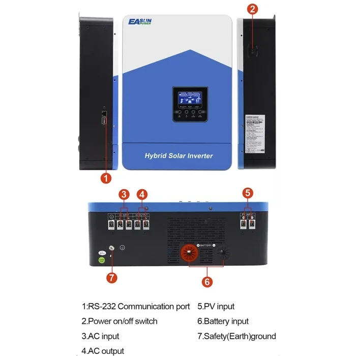 Інвертор гібридний Easun Power 6.2KW 48V