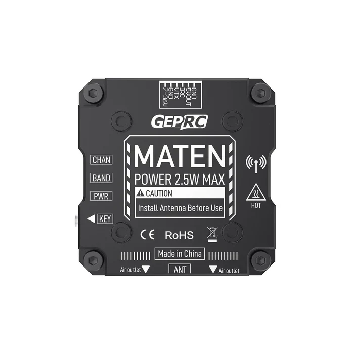 GEPRC MATEN 5.8G 2.5W VTX PRO – потужний відеопередавач із мікрофоном, охолодженням