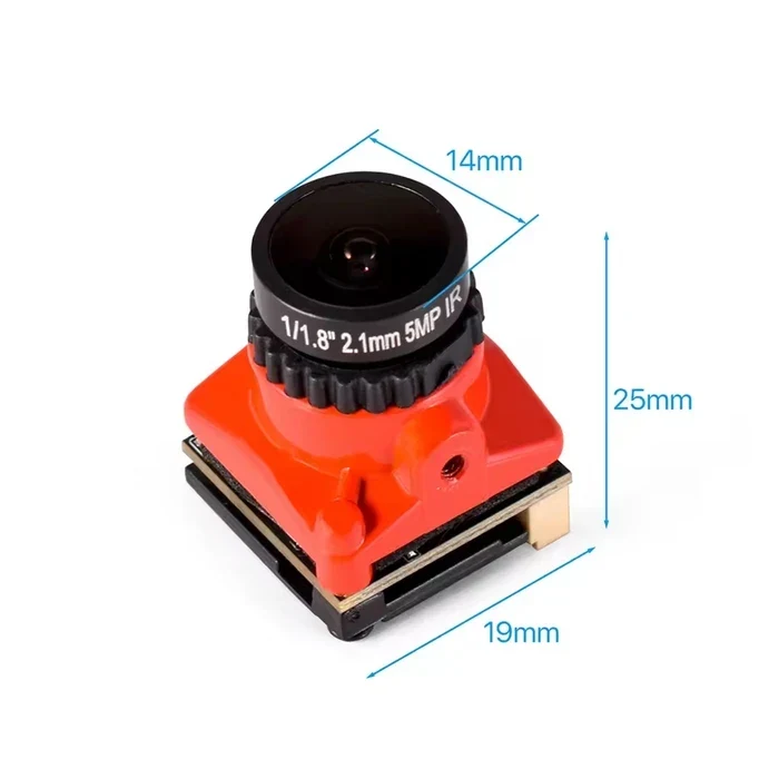 Камера 9IMOD FPV Camera 1800TVL 5MP 2.1mm 1/8 inch Starlight Sensor 5V-40V NTSC/PAL червона
