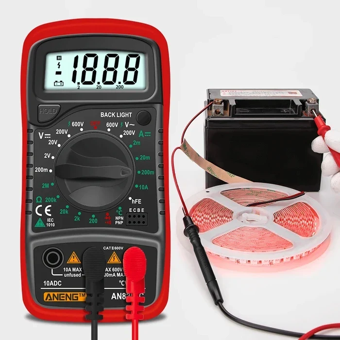 Мультиметр ANENG AN8205C Цифровий із LCD-дисплеєм та Термопарою