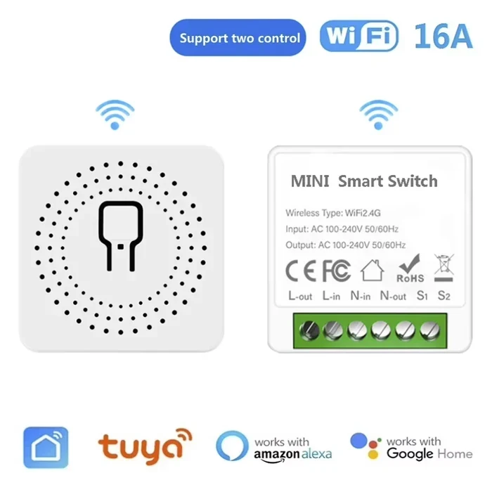 16A Реле MINI Wifi Switch DIY Smart Home Relay Smart LIfe, Tuya