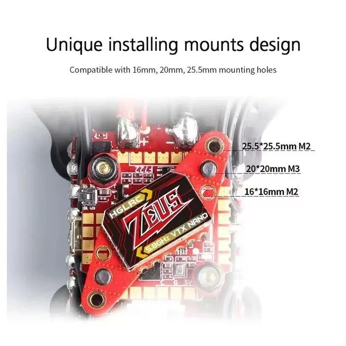 VTX HGLRC Zeus nano VTX 350mW FPV 5.8G 2.4g 40CH